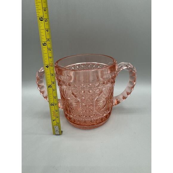 Imperial Glass Sugar Bowl Bright Deep Pink Open Pattern #0671 Button Vintage - Picture 7 of 8